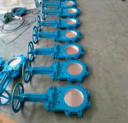 DN250 PN16 WCB отливный стальной ножевой клапан