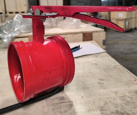 PN16 DN150 resilient seal cast iron butterfly valve