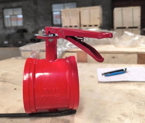 PN16 DN150 resilient seal cast iron butterfly valve